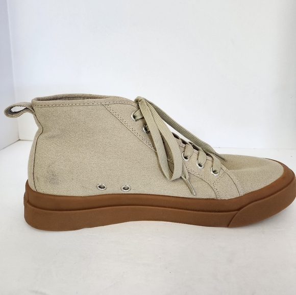 Mutual Weave Men's Canvas Khaki Feelon Memory Foam Lace-up Sneakers, Sz 10.5 - Picture 10 of 16